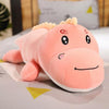 Peluche Dinosaure Crocodile Rose Yeux Ouverts