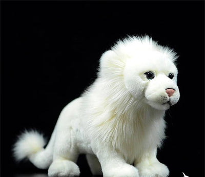 Magnifique Peluche Lion Blanc Doux